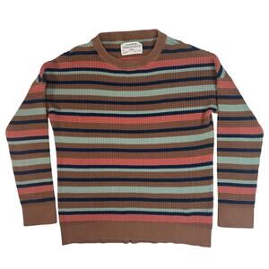 REI Co-op Wallace Lake Waffle Sweater Women's Medium Striped Brown